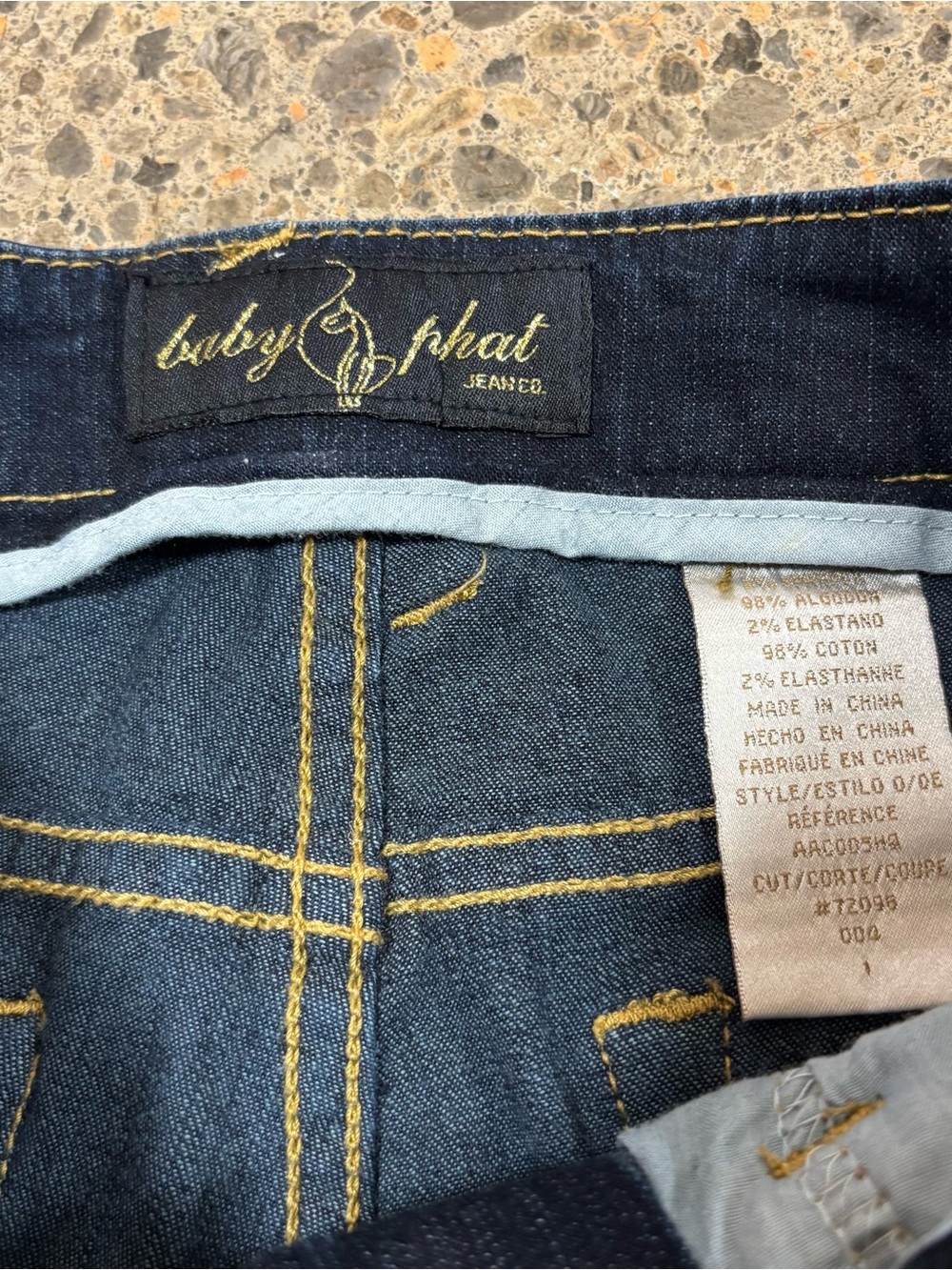 2000s Baby Phat Bootcut Jeans (1) Y2K, Flare, Embroidered, Denim, Blue, Gold - Picture 7 of 7
